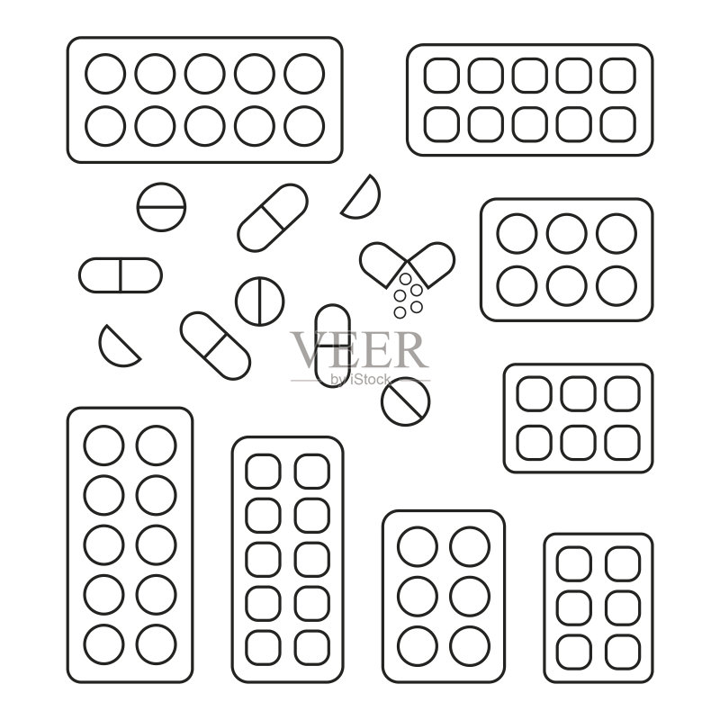 医疗设计套装：医疗保健，矢量设计，医疗图标集，矢量图，库存图片，EPS 10图标素材