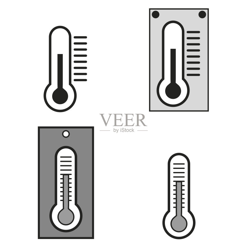 温度计图标：炎热的夏天（矢量插图）图标素材