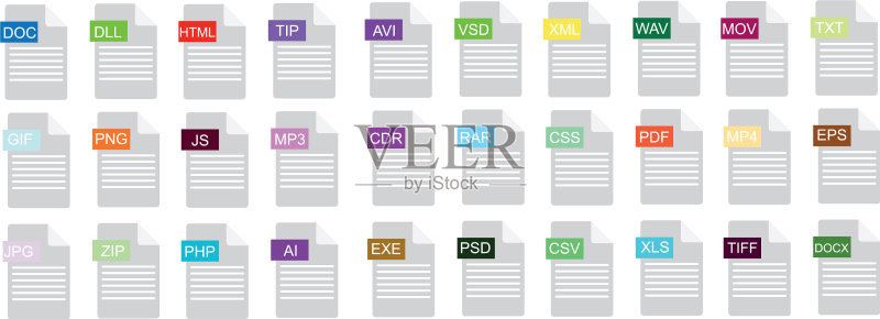 PDF、DOC、Excel、PNG文件图标大合集图标素材
