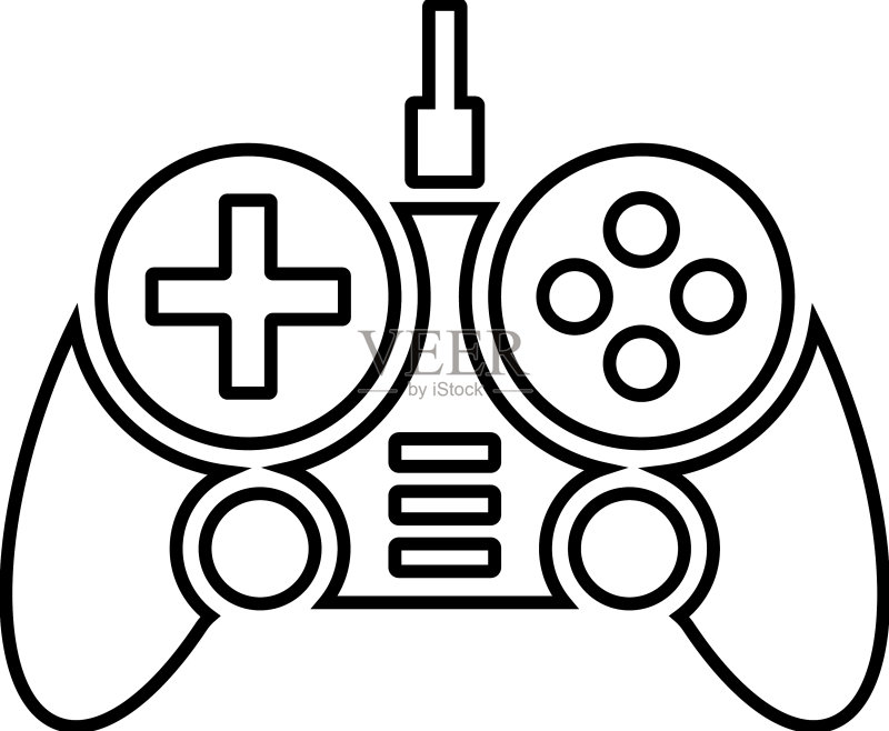 游戏控制器PlayStation线性图标轮廓图标素材