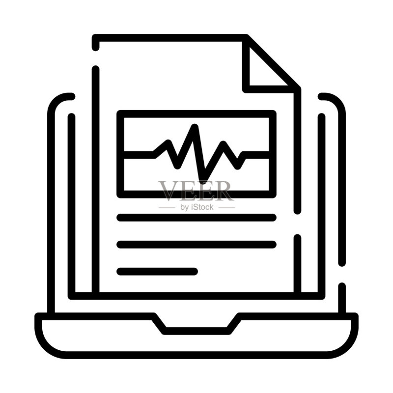 心电图报告现代概念设计图标素材
