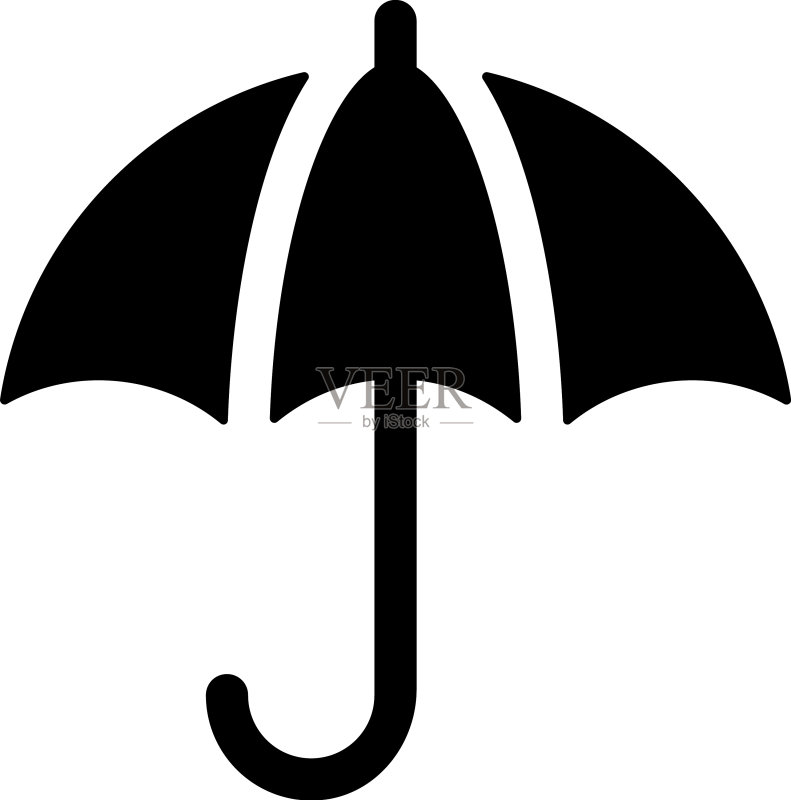 雨伞黑色字形UI图标图标素材