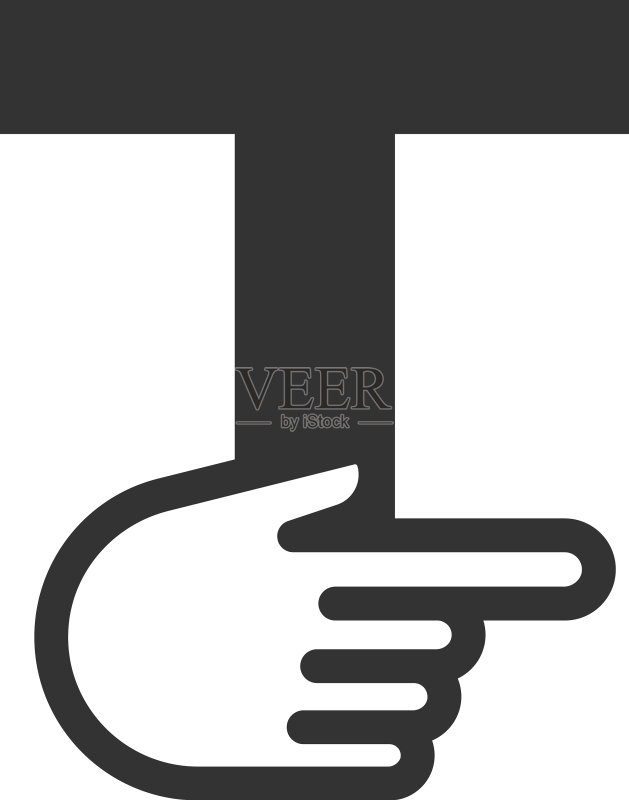 字母与手型光标图标组合图标素材