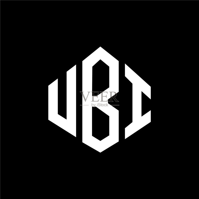UBI字母标志设计多边形形状图标素材