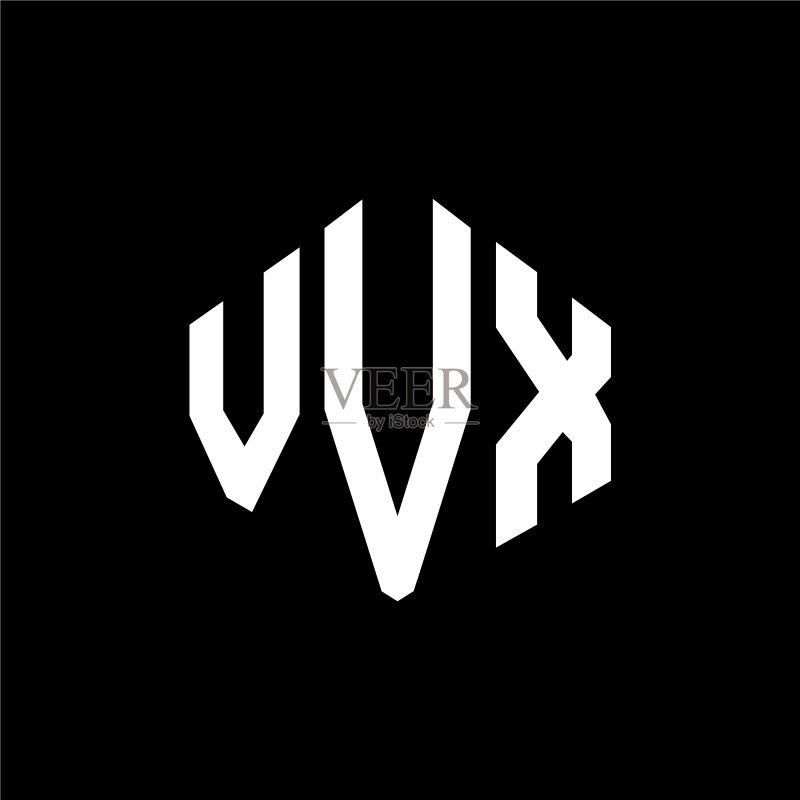 VVX字母标志设计，多边形图标素材