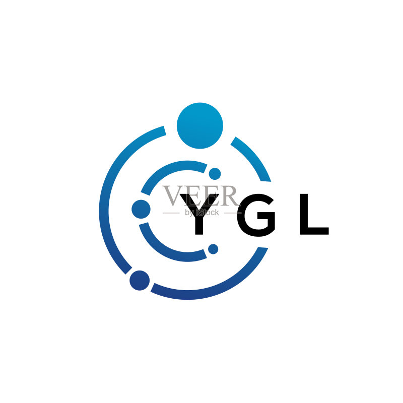 白色背景上的YGL字母科技标志设计图标素材