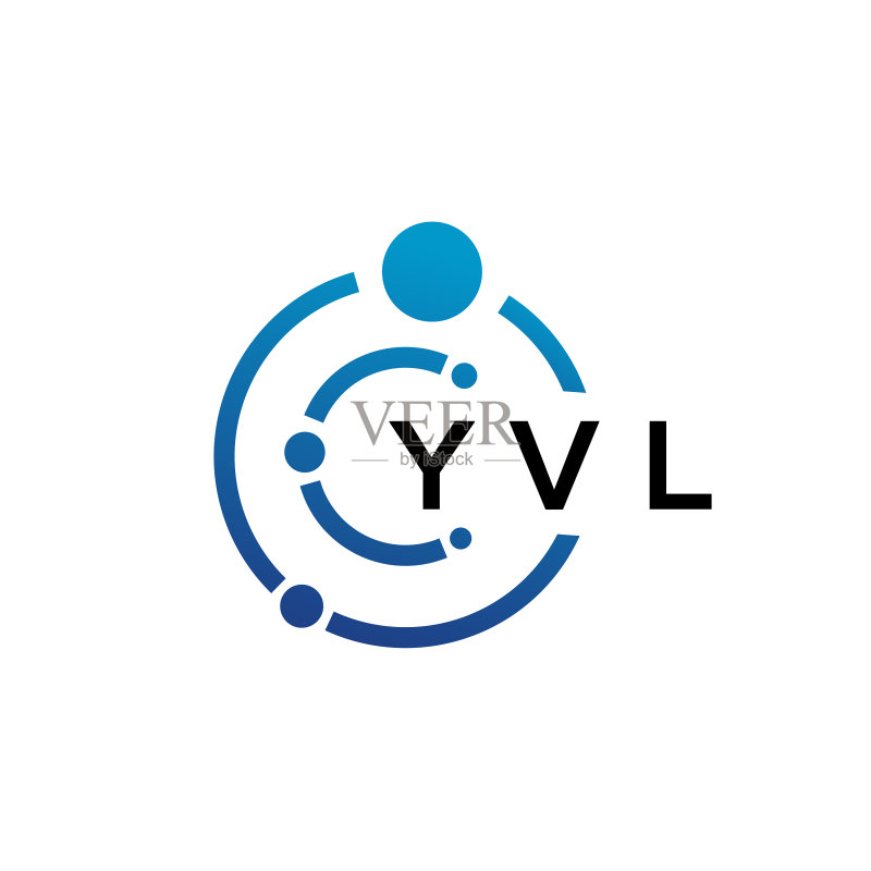 yvl 字母科技logo设计 白色背景图标素材