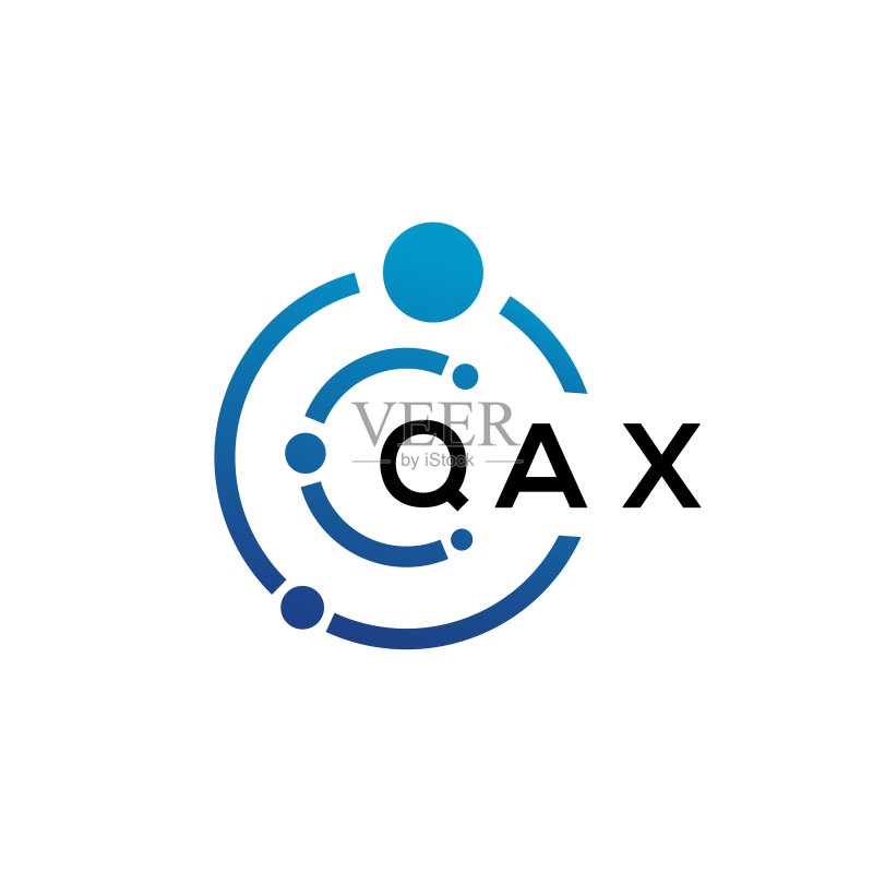 白色背景上的QAX字母科技logo设计图标素材