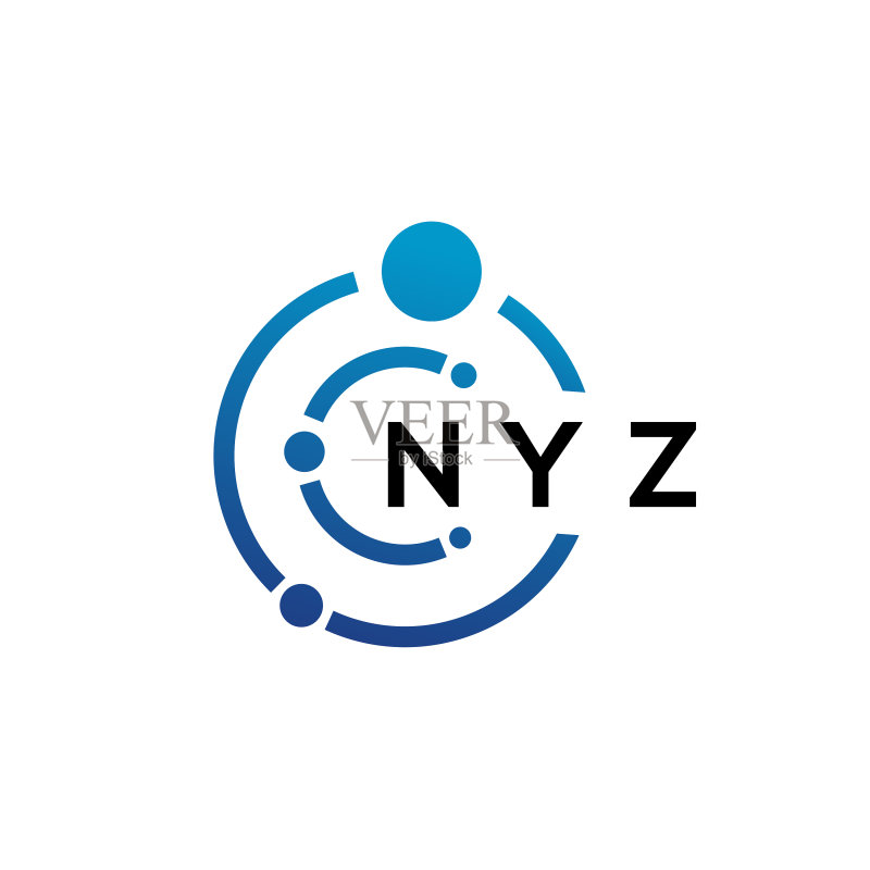 白色背景上的字母NYZ科技标志设计图标素材