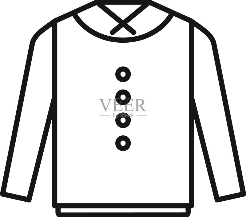 校服衬衫图标轮廓图标素材