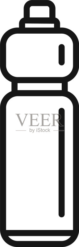 可生物降解的运动水壶轮廓图标图标素材
