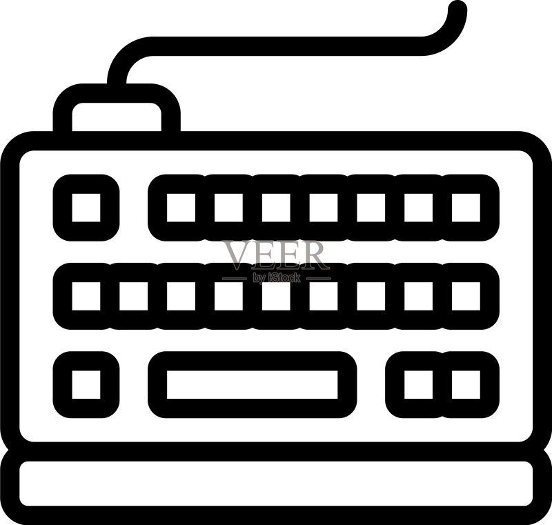 游戏键盘图标轮廓PC在线图标素材
