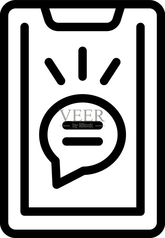 智能手机短信愉悦表情轮廓图标图标素材