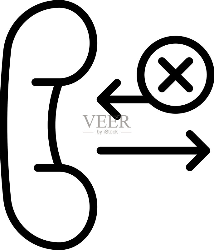 呼叫丢失信号图标轮廓插页图标素材