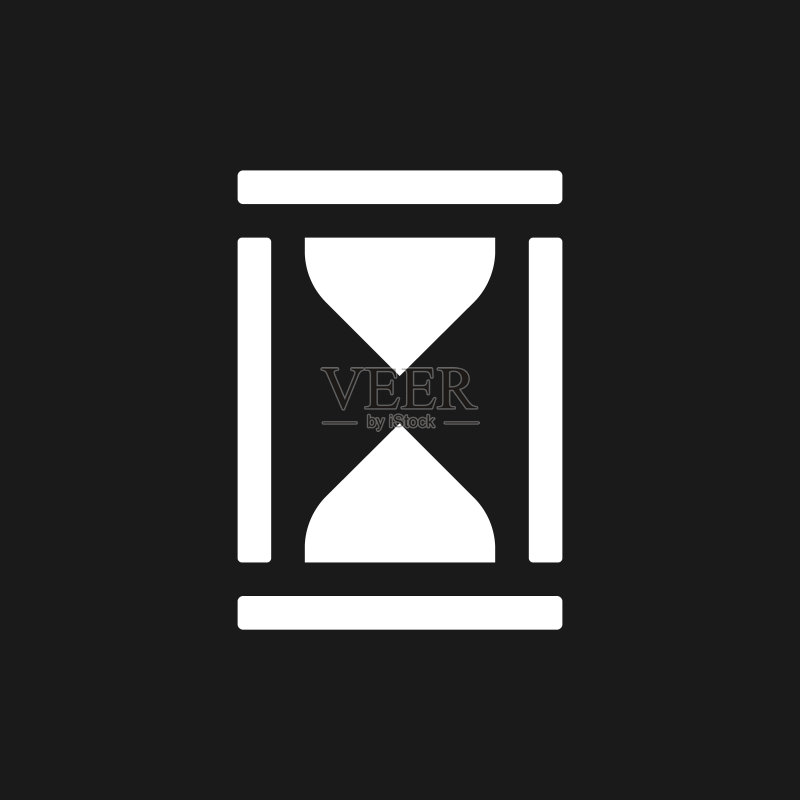 沙漏深色模式轮廓UI图标图标素材