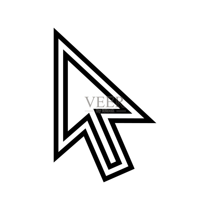 光标箭头线条图标矢量插画图标素材
