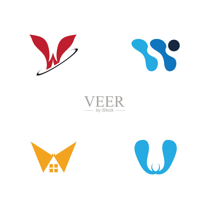 字母W商业企业抽象统一logo图标素材