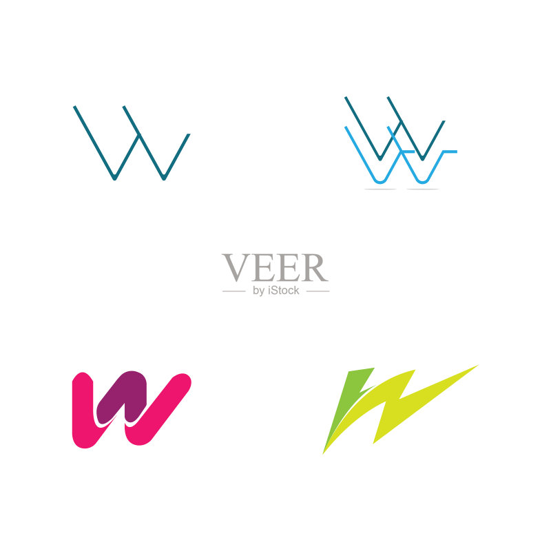 字母W商业企业抽象统一logo图标素材