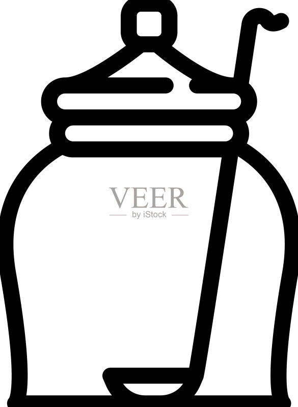 透明玻璃橄榄罐盖线条图标图标素材