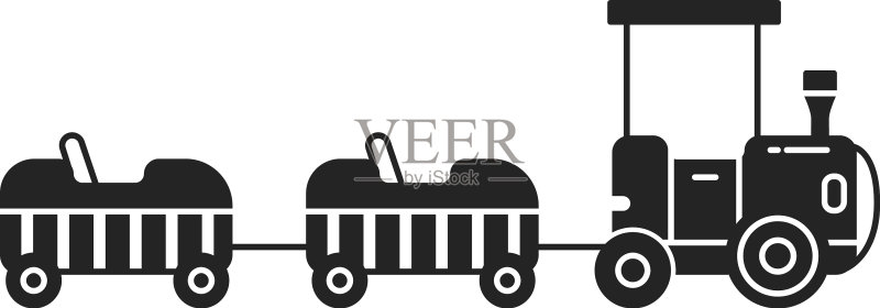 儿童火车黑色图标游乐园铁路图标素材