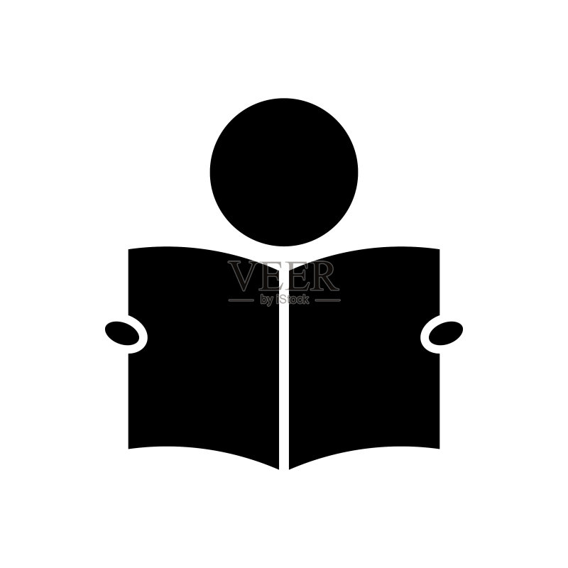 与打开的书籍图标相关的阅读图标人物图标素材