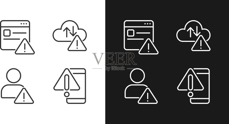 网站访问被拒绝像素完美线性图标图标素材