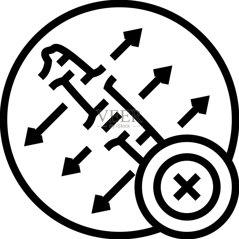 禁止拉伸疤痕线条图标图标素材