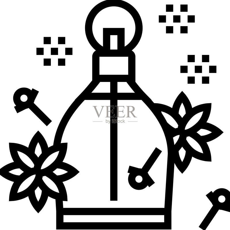 香水辛辣香调线性图标图标素材