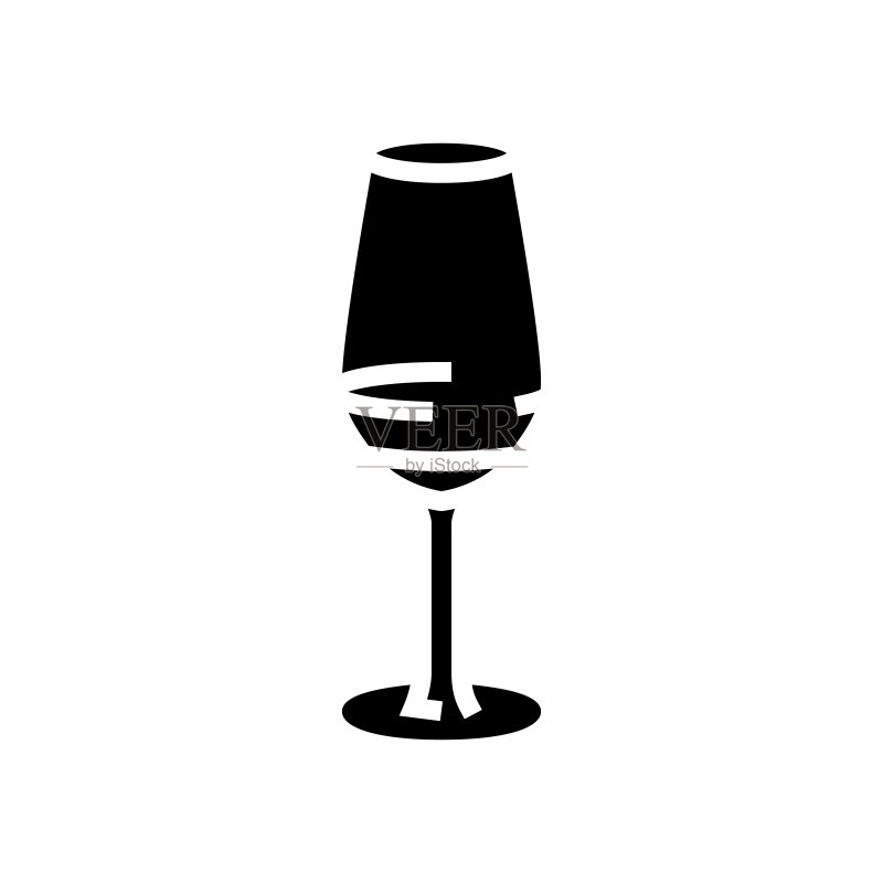 葡萄酒杯字形图标矢量图图标素材