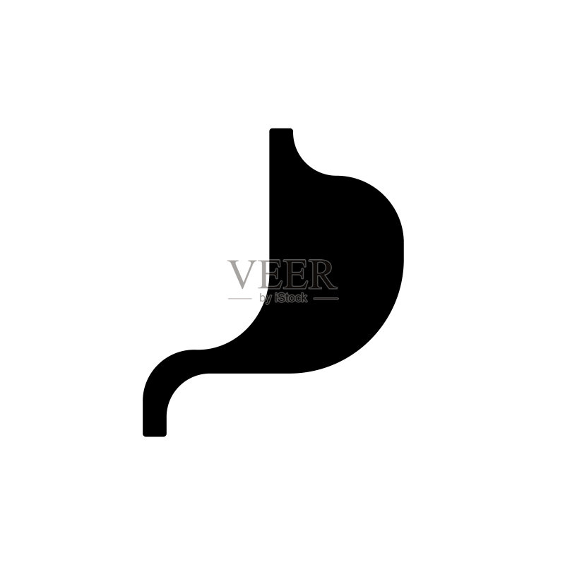 胃部黑色字形UI图标图标素材
