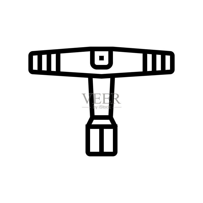 鼓扳手工具线性图标矢量插图图标素材