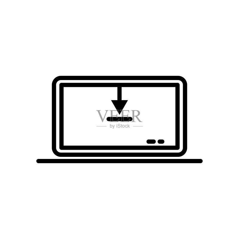 下载图标。轮廓样式。设计模板矢量图标素材