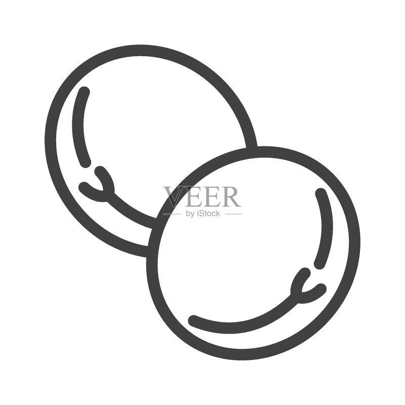 小扁豆种子线条图标图标素材