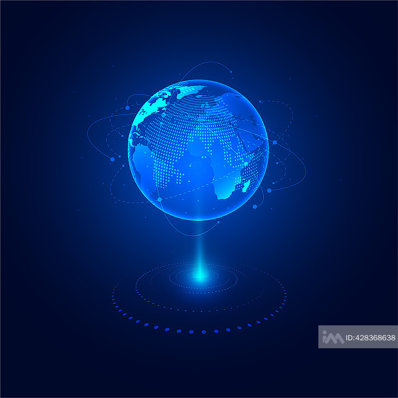 全球网络连接。世界地图点线构成全球业务概念。矢量图插画图片素材