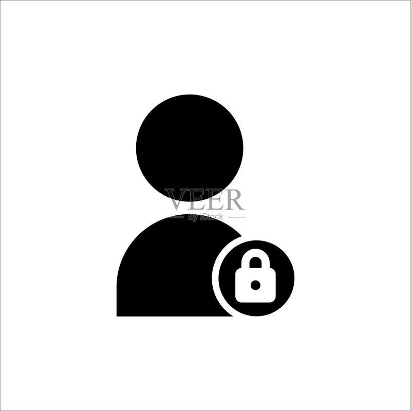 用户锁定图标。管理员符号。可编辑笔触。简单的移动概念和网页设计图例。设计模板矢量图图标素材