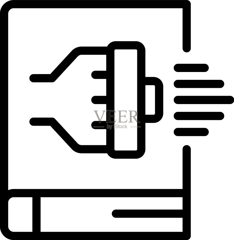 残疾人阅读图标轮廓儿童教育图标素材