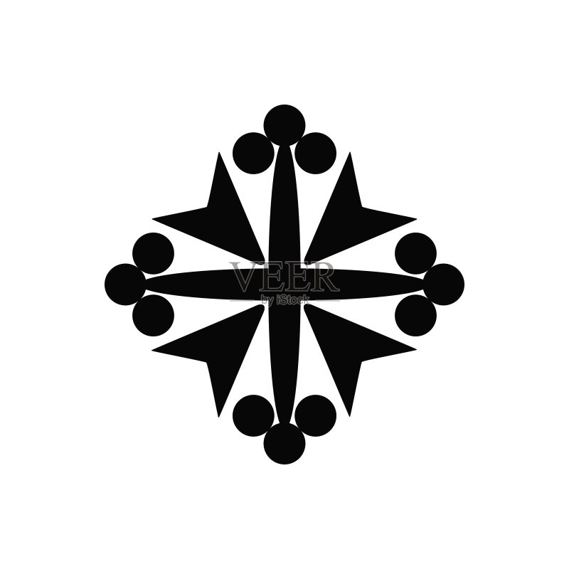中世纪骑士十字架符号矢量图标图标素材
