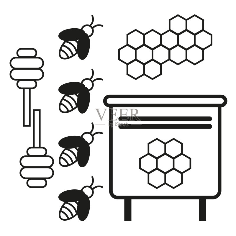 蜂巢图标矢量图图标素材