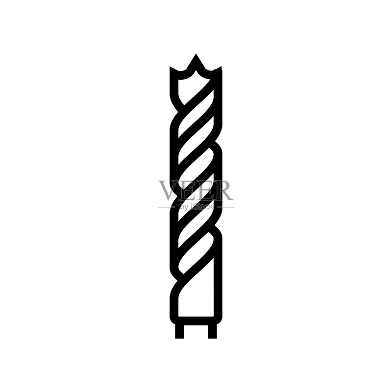 木工钻头线条图标矢量插画图标素材