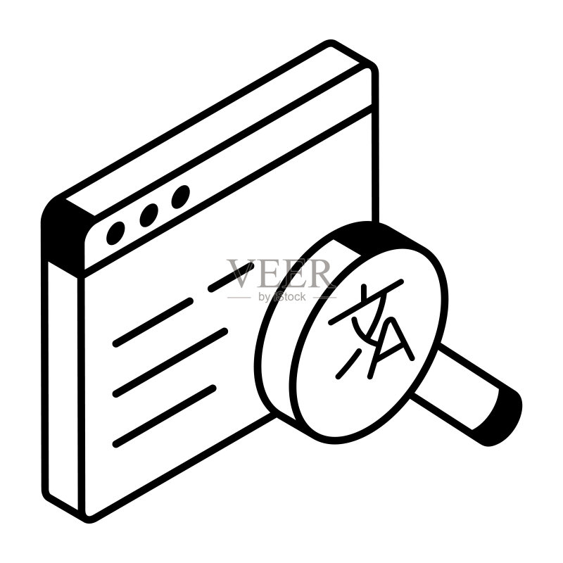 翻译员优质线条2.5D图标图标素材