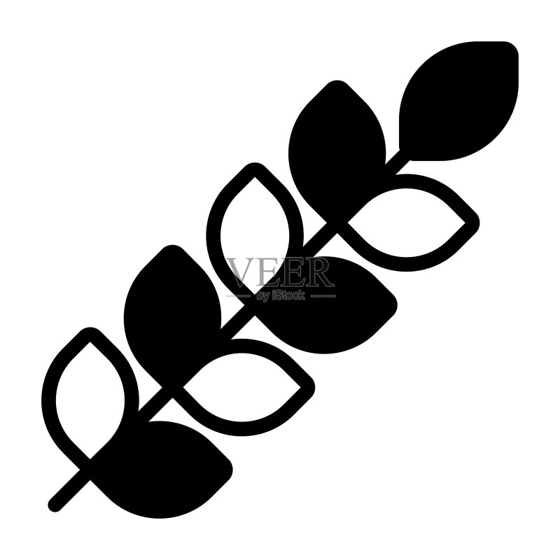 小麦矢量黑色图标图标素材