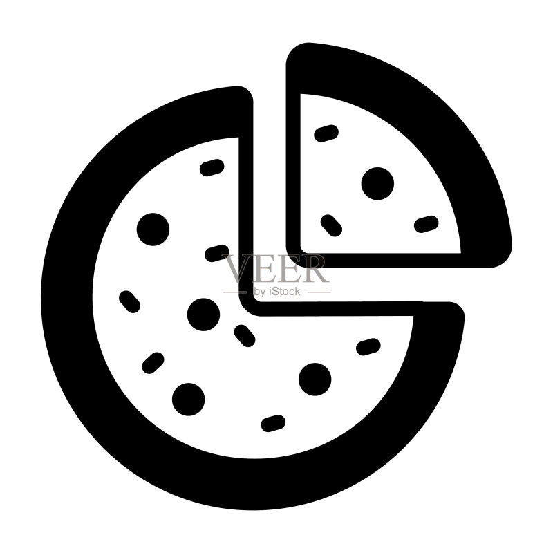披萨矢量黑色轮廓图标图标素材