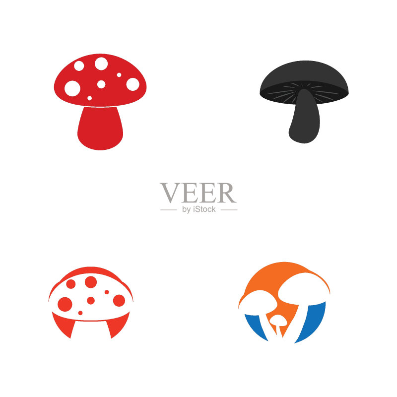 蘑菇Logo图标矢量模板图标素材