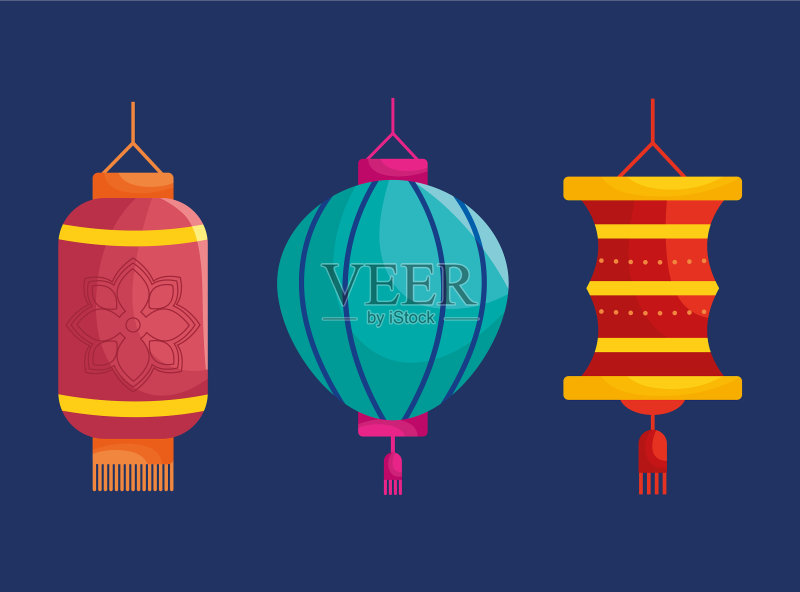 中式灯笼图标合集图标素材
