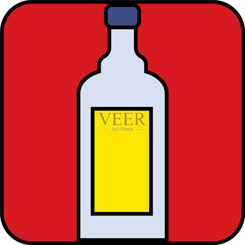 白色背景上的葡萄酒瓶图标素材