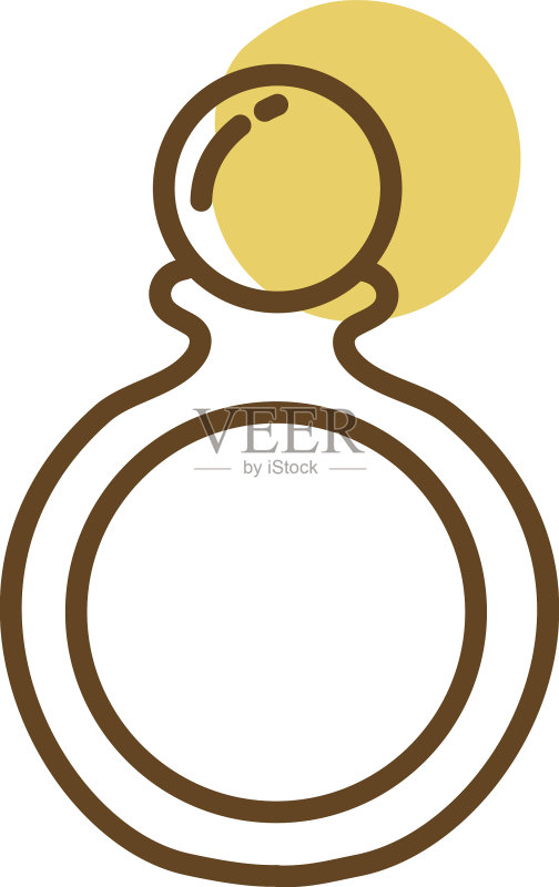 白色背景上的金戒指图标素材