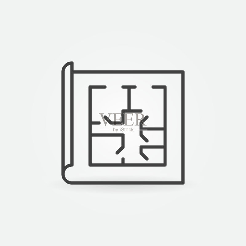 线性户型图图标图标素材