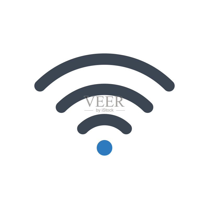 Wi-Fi图标矢量图：无线网络信号连接通信线性图标图标素材