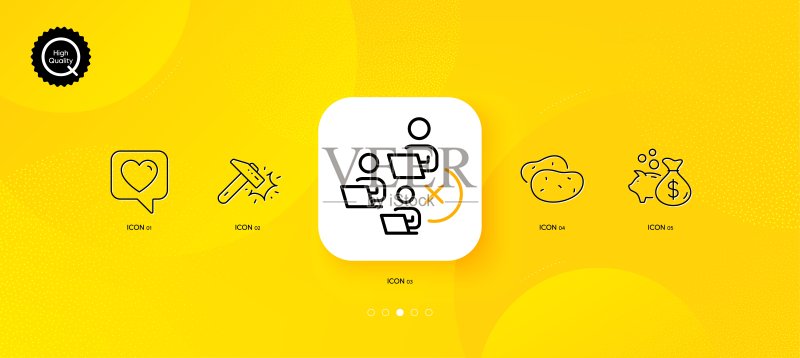贷款、移除团队和心形最小线性图标。适用于Web应用程序、打印。矢量图图标素材