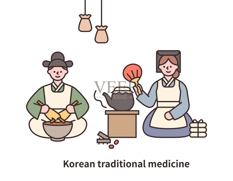 东方医学插画图片素材
